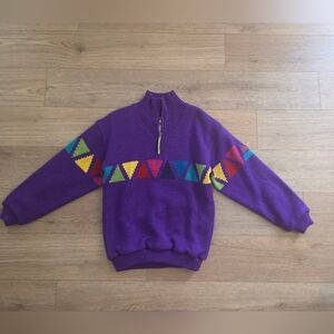 PRISTINE SOS 1980’s VTG Ski Sweater Lined Insulated Men's Small Women’s Medium